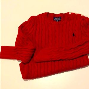 Girls red polo sweater